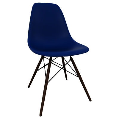 Vitra Eames DSW 43cm Side Chair Navy Blue / Dark Maple
